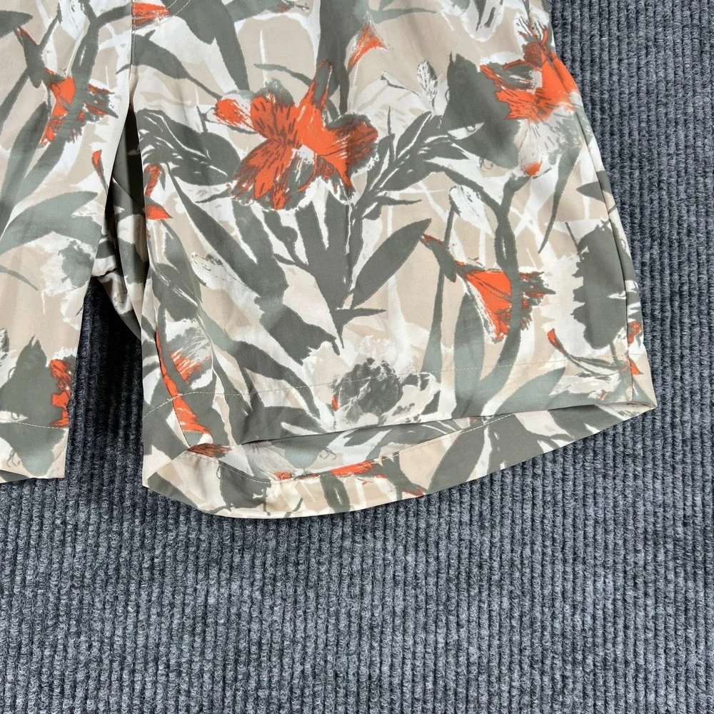 Columbia Summer Dry Shorts Mens Large Green‎ Floral Lined Swim Beach Ocean New